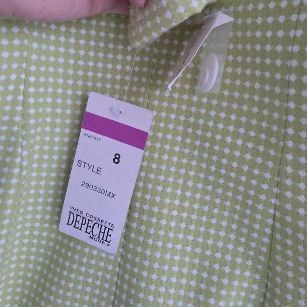 Y2K Yves Cossette Depeche Mode Green with white jacket NWT Size 8 - Picture 7 of 12